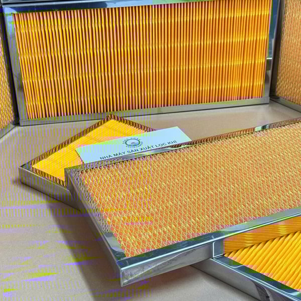 Khung Lọc Gió Giấy Cellulose Màu Vàng Xếp Nếp