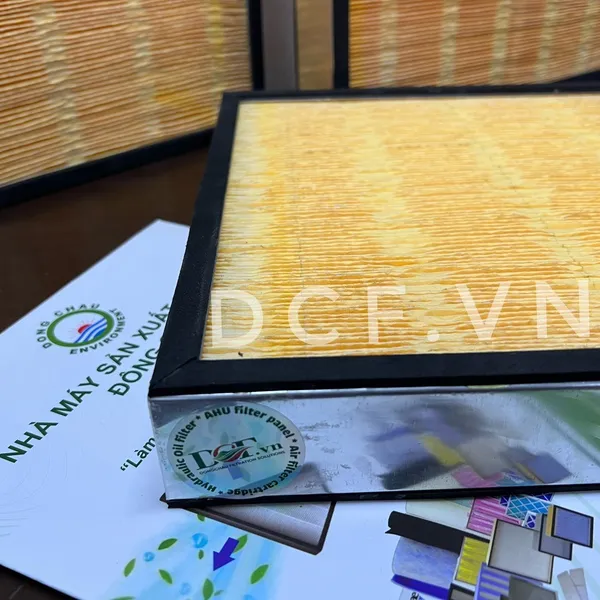 Khung Lọc Gió Giấy Cellulose Màu Vàng Xếp Nếp