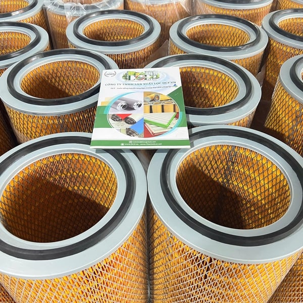 Lõi lọc gió cellulose vàng DCF.vn cho hệ thống lọc bụi