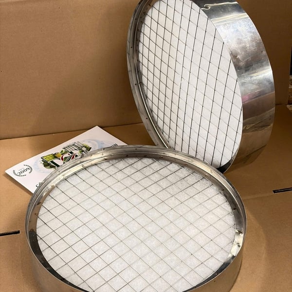 Lõi lọc bụi G4 hình tròn Ø300mm khung inox cho ống gió tròn