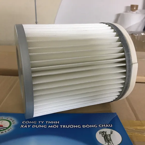 Phin lõi lọc bụi giấy nhựa PE đáy bằng