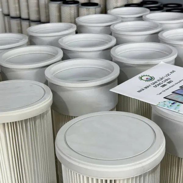 Phin Lõi Lọc Bụi PE Nắp và Đáy Cao Su