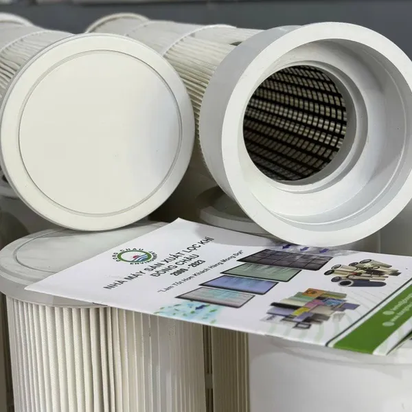 Phin Lõi Lọc Bụi PE Nắp và Đáy Cao Su