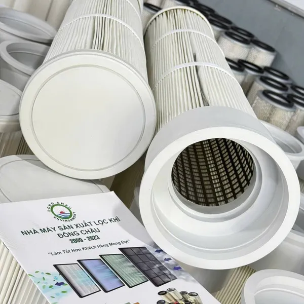 Phin Lõi Lọc Bụi PE Nắp và Đáy Cao Su