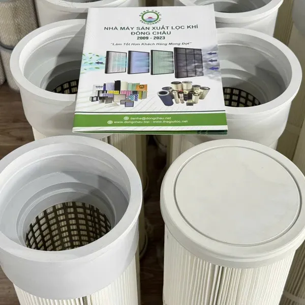 Phin Lõi Lọc Bụi PE Nắp và Đáy Cao Su