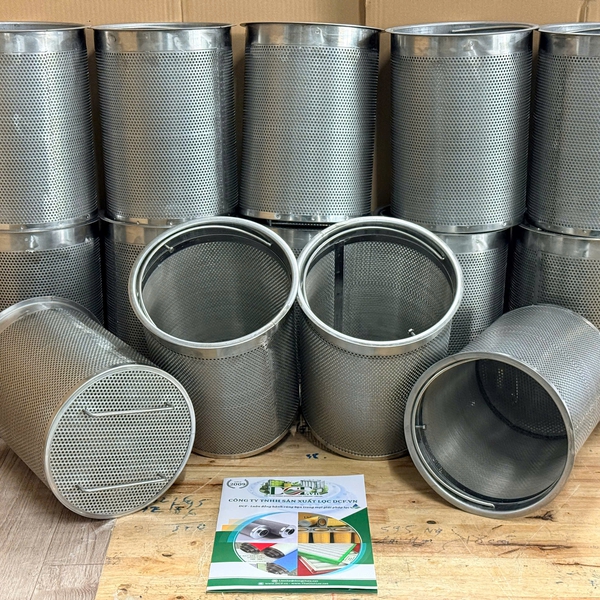 Rổ lọc inox đục lỗ 3mm dày 1mm lưới trong 40 mesh