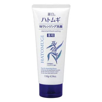Sữa rửa mặt thảo dược chiết xuất ý dĩ Hatomugi The W Cleansing Foam 130g