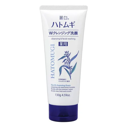 Sữa rửa mặt thảo dược chiết xuất ý dĩ Hatomugi The W Cleansing Foam 130g