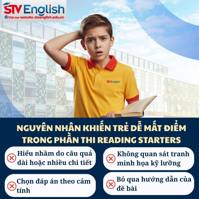 Nguyên nhân khiến trẻ dễ mất điểm trong phần thi Reading Starters Nguyên nhân khiến trẻ dễ mất điểm trong phần thi Reading Starters