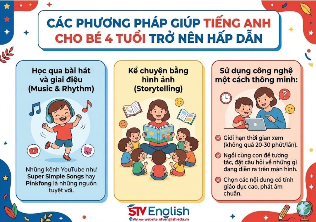 Phương pháp dạy tiếng Anh cho bé 4 tuổi tại nhà Phương pháp dạy tiếng Anh cho bé 4 tuổi tại nhà