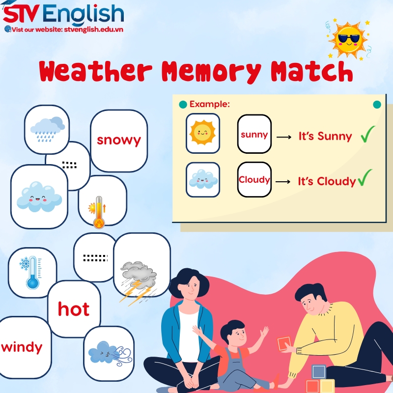 Trò chơi tiếng Anh cho bé 5 tuổi: Chủ đề thời tiết Trò chơi tiếng Anh cho bé 5 tuổi: Chủ đề thời tiết