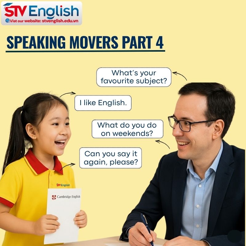 Speaking Movers Part 4 – Trả lời câu hỏi cá nhân (Personal Questions) Speaking Movers Part 4 – Trả lời câu hỏi cá nhân (Personal Questions)