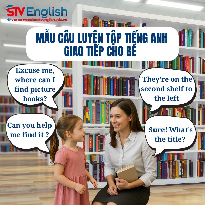 Mẫu câu tiếng Anh giao tiếp cho bé: Chủ đề “The Library” Mẫu câu tiếng Anh giao tiếp cho bé: Chủ đề “The Library”