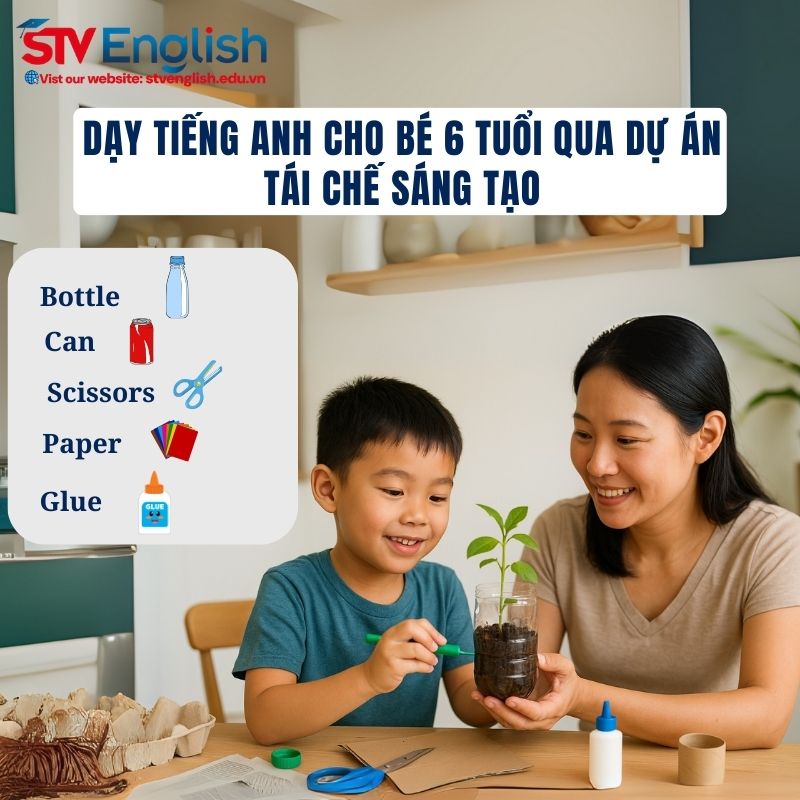 Dạy tiếng Anh cho bé 6 tuổi qua dự án tái chế sáng tạo. Dạy tiếng Anh cho bé 6 tuổi qua dự án tái chế sáng tạo.