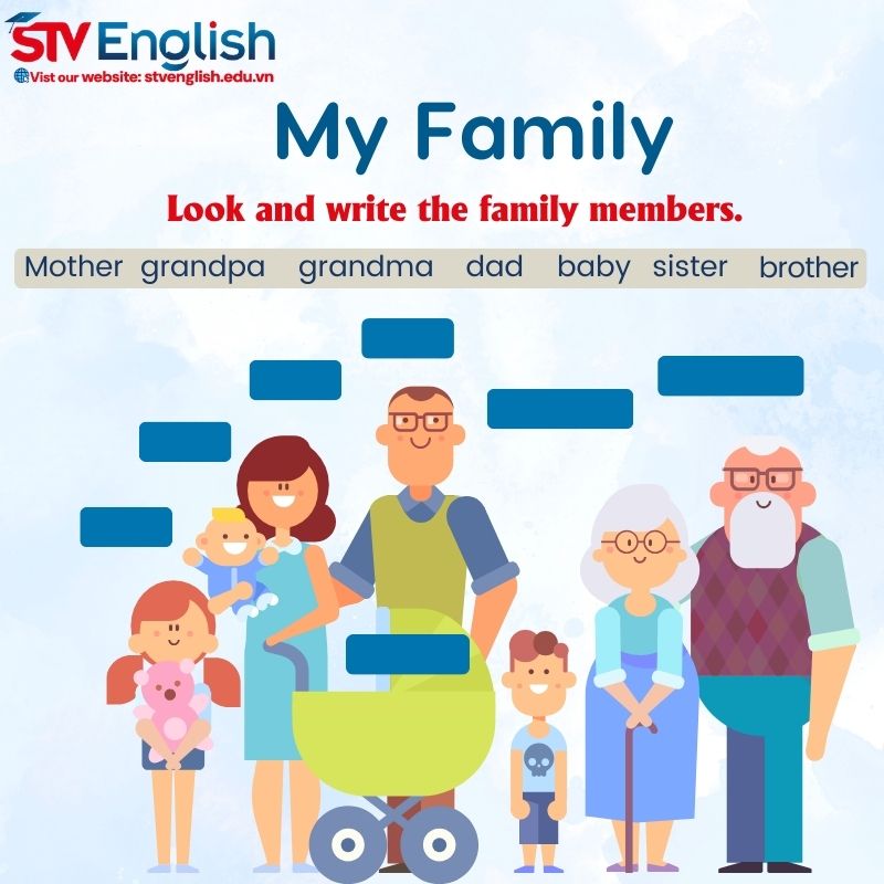 Tiếng Anh cho bé 5 tuổi: Chủ đề My Family Tiếng Anh cho bé 5 tuổi: Chủ đề My Family