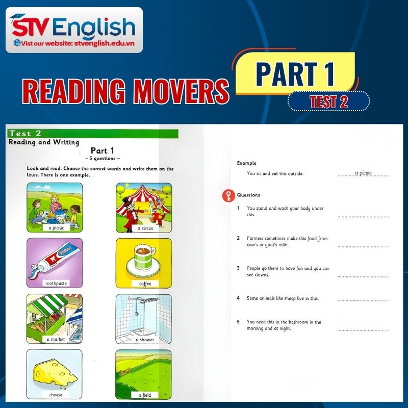 Giải bài Reading Movers Part 1 (Test 2) Giải bài Reading Movers Part 1 (Test 2)