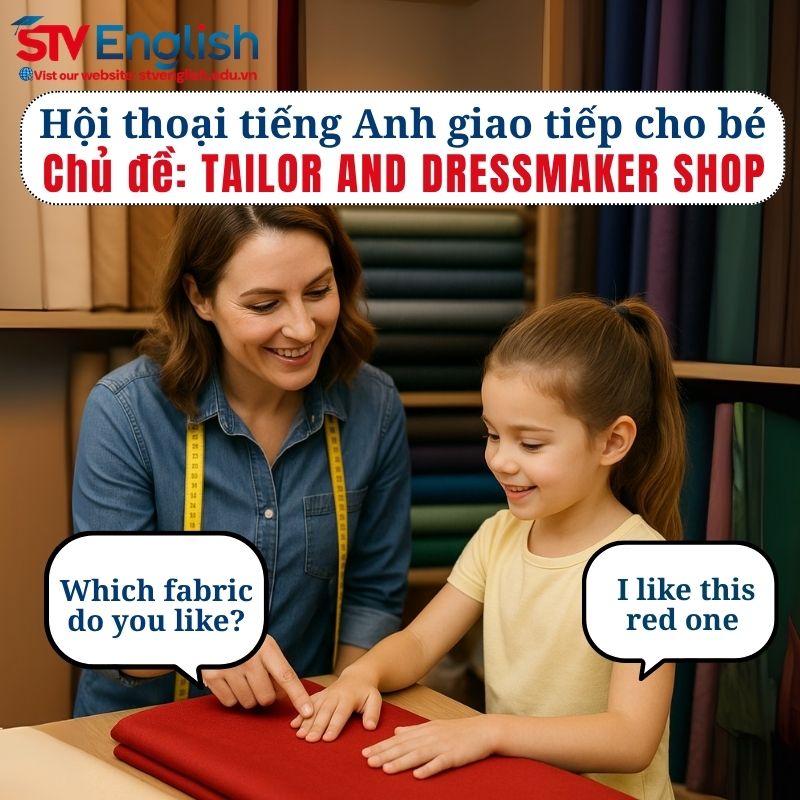 Mẫu hội thoại tiếng Anh giao tiếp cho bé: Chủ đề Tailor and Dressmaker Shop Mẫu hội thoại tiếng Anh giao tiếp cho bé: Chủ đề Tailor and Dressmaker Shop