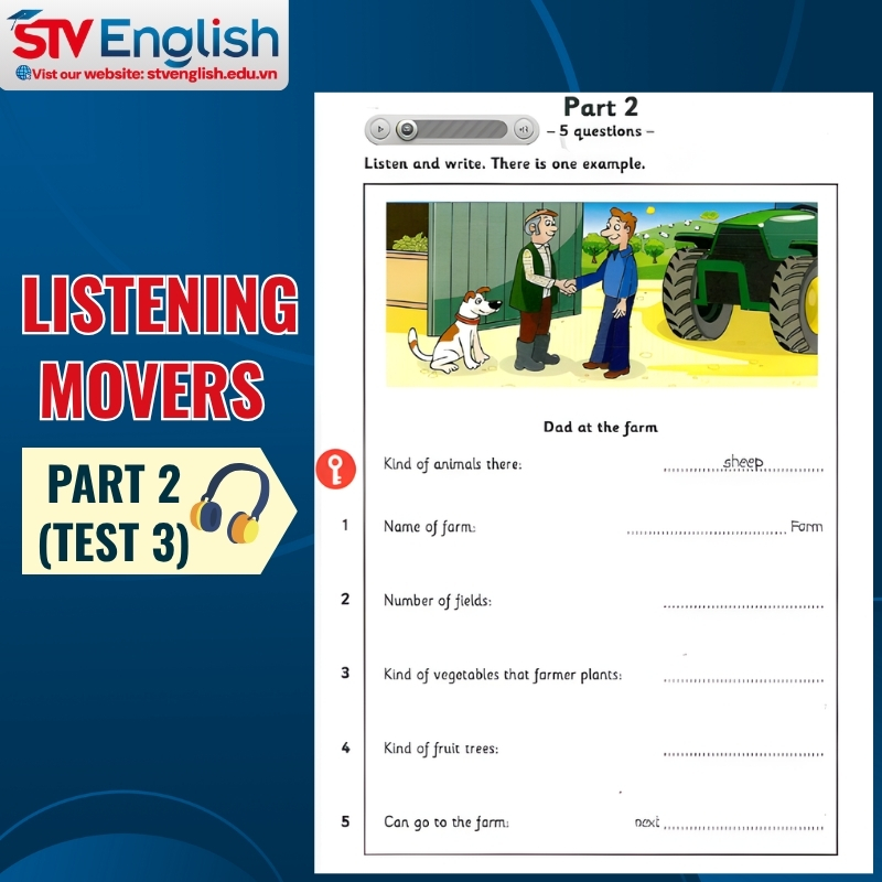 Giải đề Listening Movers Part 2 (Test 3) Giải đề Listening Movers Part 2 (Test 3)