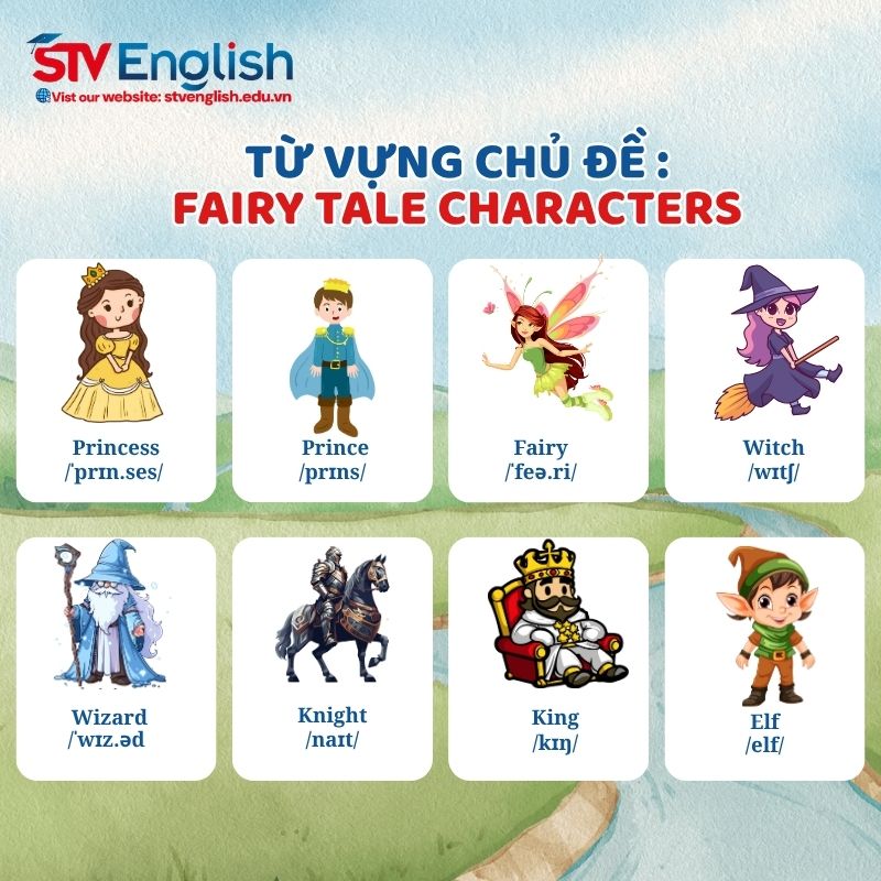 Từ vựng tiếng Anh giao tiếp cho bé: Chủ đề Fairy Tale Characters Từ vựng tiếng Anh giao tiếp cho bé: Chủ đề Fairy Tale Characters