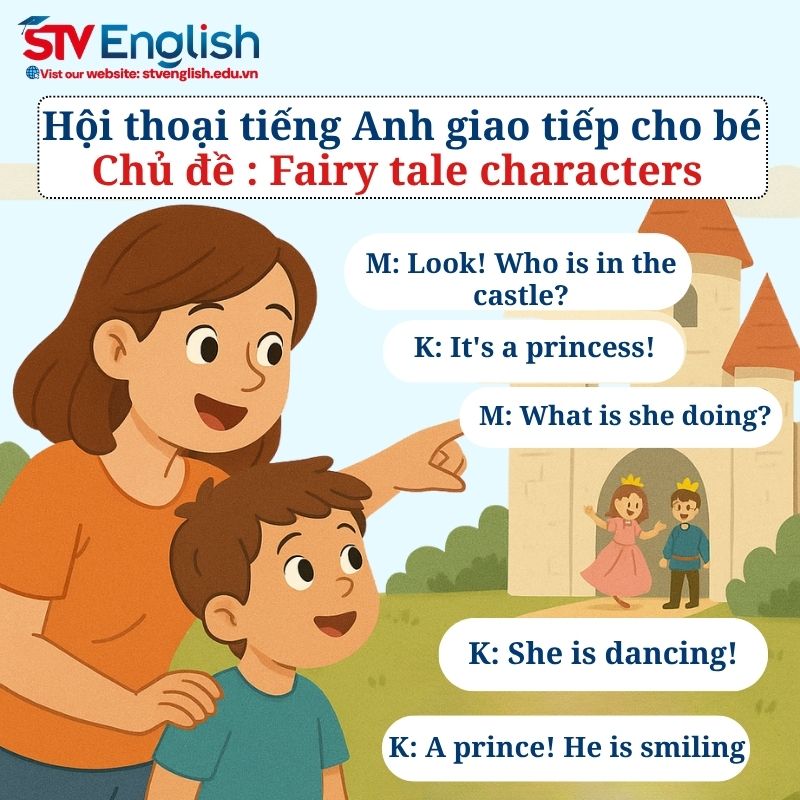 Mẫu hội thoại tiếng Anh giao tiếp cho bé: Chủ đề Fairy Tale Characters Mẫu hội thoại tiếng Anh giao tiếp cho bé: Chủ đề Fairy Tale Characters