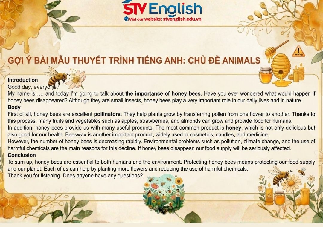 Cấu trúc bài thuyết trình tiếng Anh: Chủ đề Animals Cấu trúc bài thuyết trình tiếng Anh: Chủ đề Animals