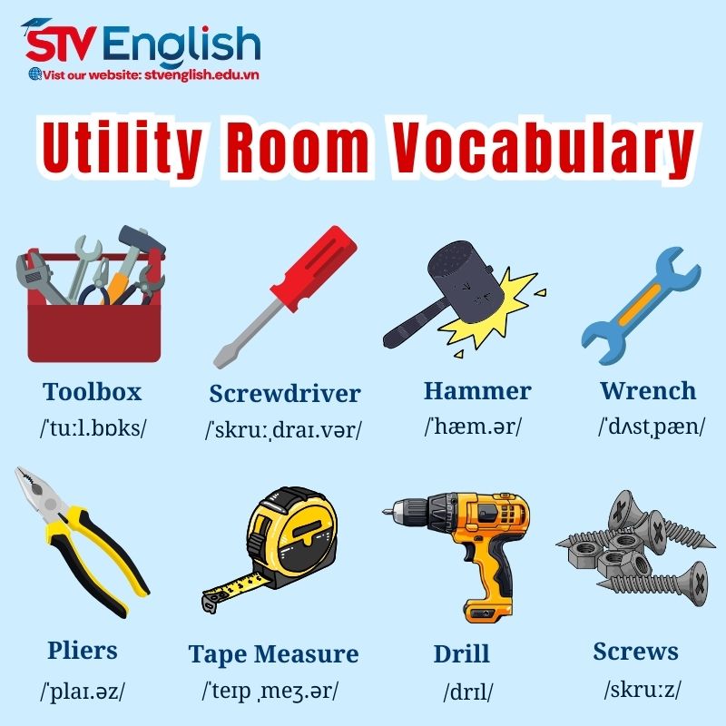 Tiếng Anh giao tiếp cho trẻ em: Từ vựng chủ đề Utility Room Tiếng Anh giao tiếp cho trẻ em: Từ vựng chủ đề Utility Room