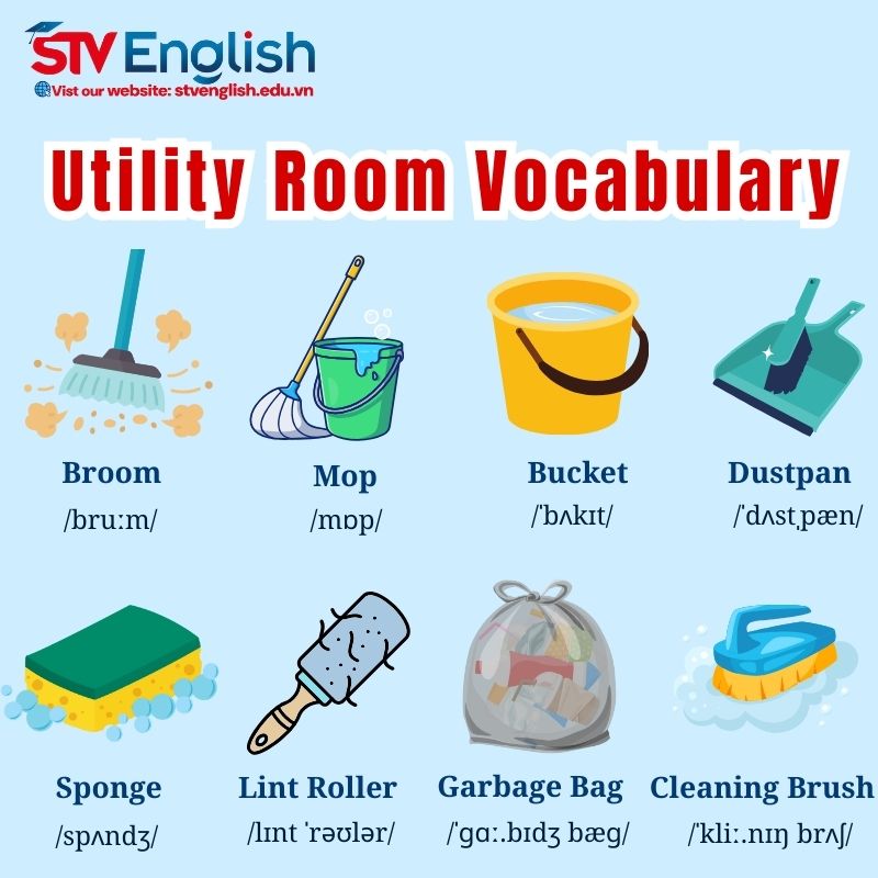 Tiếng Anh giao tiếp cho trẻ em: Từ vựng chủ đề Utility Room Tiếng Anh giao tiếp cho trẻ em: Từ vựng chủ đề Utility Room