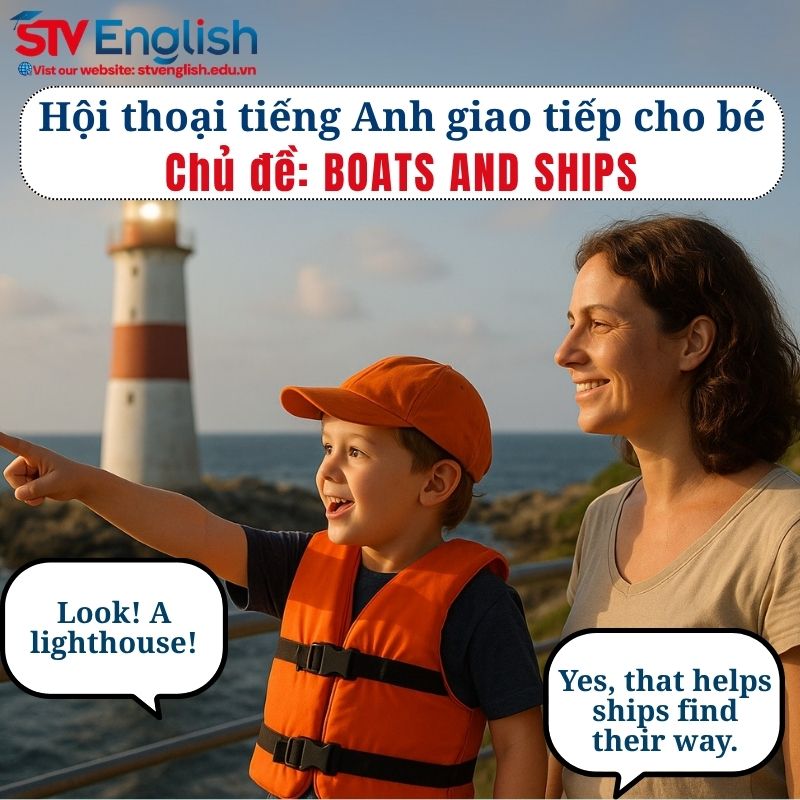 Mẫu hội thoại tiếng Anh giao tiếp cho bé: Chủ đề Boats and Ships Mẫu hội thoại tiếng Anh giao tiếp cho bé: Chủ đề Boats and Ships