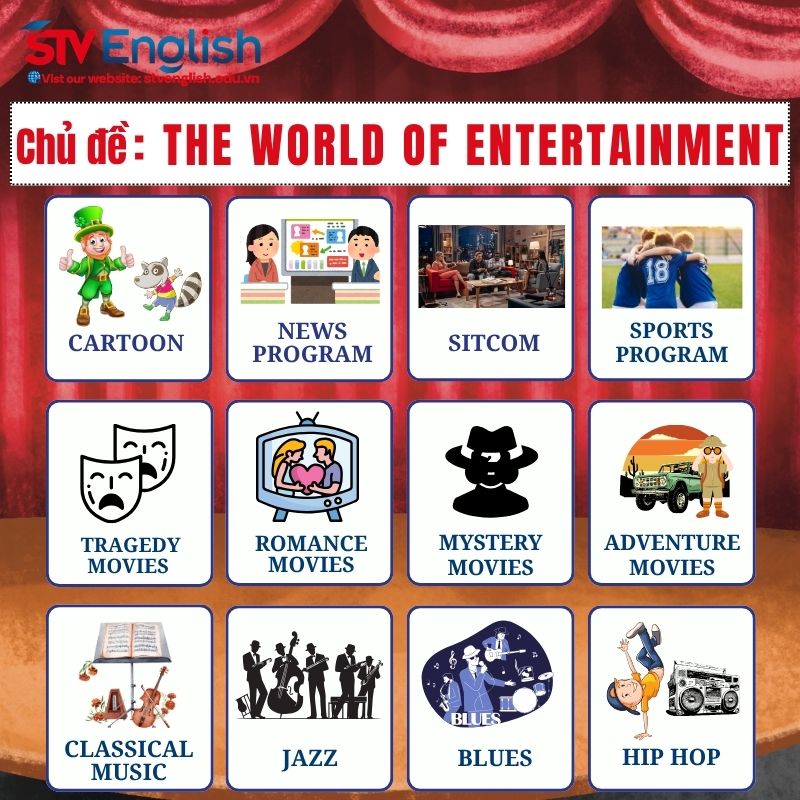 Từ vựng tiếng Anh giao tiếp cho bé: Chủ đề “Entertainment” Từ vựng tiếng Anh giao tiếp cho bé: Chủ đề “Entertainment”