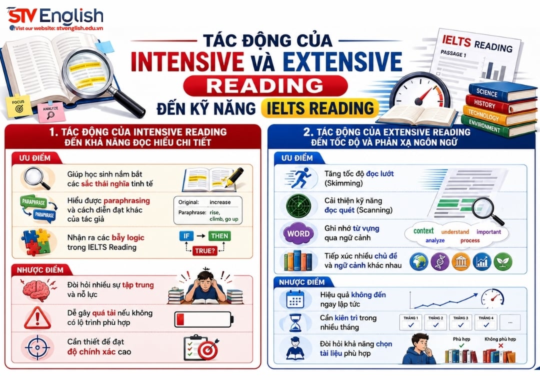 Tác động của Intensive Reading và Extensive Reading trong IELTS Reading Tác động của Intensive Reading và Extensive Reading trong IELTS Reading