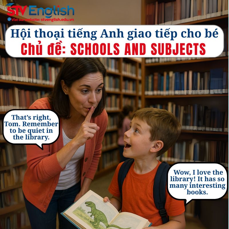 Mẫu hội thoại tiếng Anh giao tiếp cho trẻ em - Chủ đề: Schools and Subjects Mẫu hội thoại tiếng Anh giao tiếp cho trẻ em - Chủ đề: Schools and Subjects