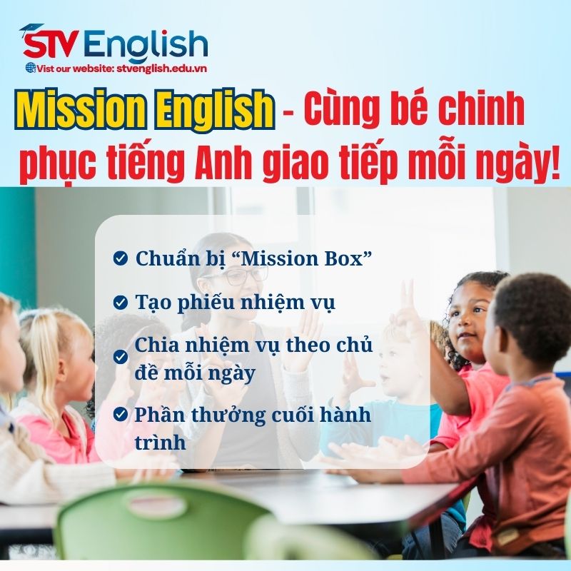 Giao tiếp tiếng Anh mỗi ngày cùng bé – 7 ngày cùng thử thách “Mission English” vui nhộn