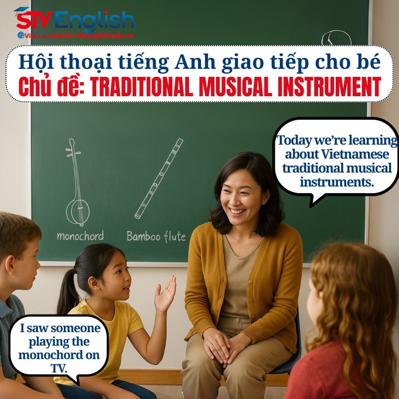 Mẫu hội thoại tiếng Anh giao tiếp cho bé: Chủ đề “Traditional Musical Instrument” Mẫu hội thoại tiếng Anh giao tiếp cho bé: Chủ đề “Traditional Musical Instrument”