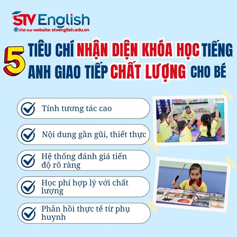 5 tiêu chí đánh giá khóa học tiếng Anh giao tiếp cho trẻ em 5 tiêu chí đánh giá khóa học tiếng Anh giao tiếp cho trẻ em