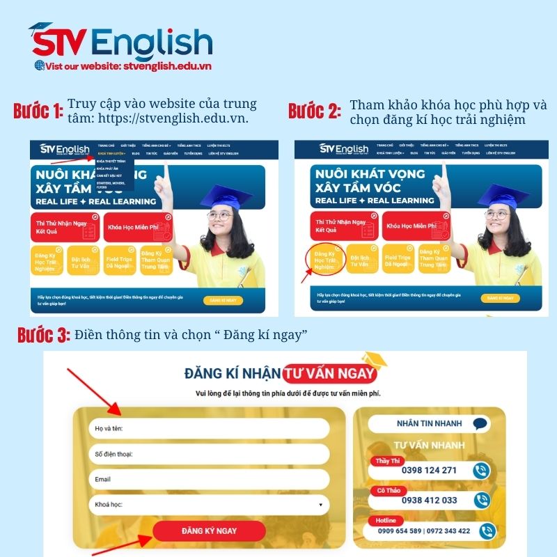 Cách đăng ký lớp học thử tiếng Anh giao tiếp cho trẻ em tại Trung tâm Sáng Tạo Việt Cách đăng ký lớp học thử tiếng Anh giao tiếp cho trẻ em tại Trung tâm Sáng Tạo Việt