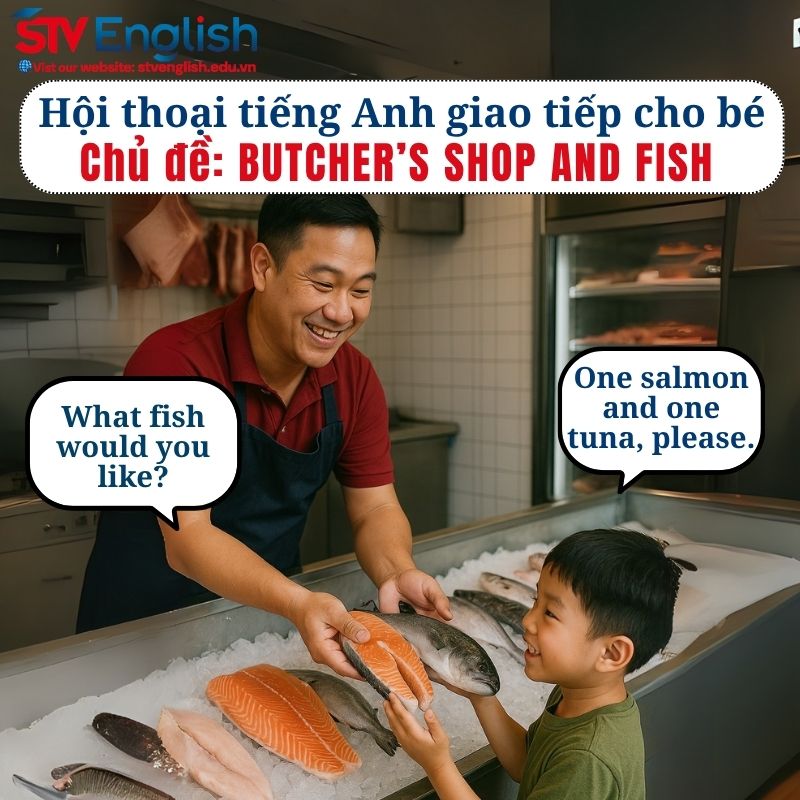 Hội thoại tiếng Anh giao tiếp cho bé: Chủ đề Butcher's Shop and Fish Hội thoại tiếng Anh giao tiếp cho bé: Chủ đề Butcher's Shop and Fish