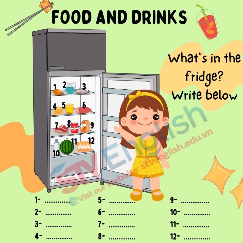 Tiếng Anh cho bé 5 tuổi về chủ đề đồ ăn và thức uống Tiếng Anh cho bé 5 tuổi về chủ đề đồ ăn và thức uống