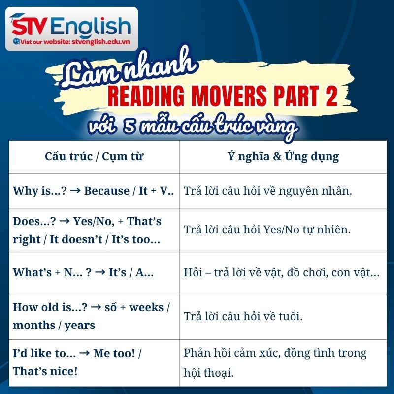 Cấu trúc ngữ pháp trong bài Reading Movers Part 2 Cấu trúc ngữ pháp trong bài Reading Movers Part 2