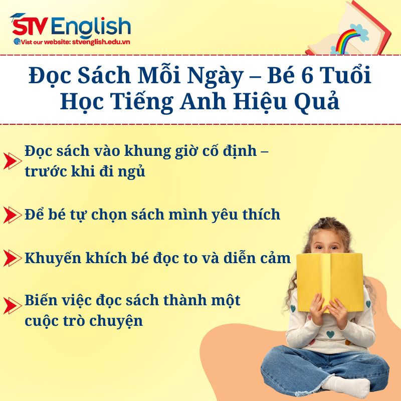 Hình thành thói quen đọc sách tiếng Anh cho bé 6 tuổi mỗi ngày. Hình thành thói quen đọc sách tiếng Anh cho bé 6 tuổi mỗi ngày.