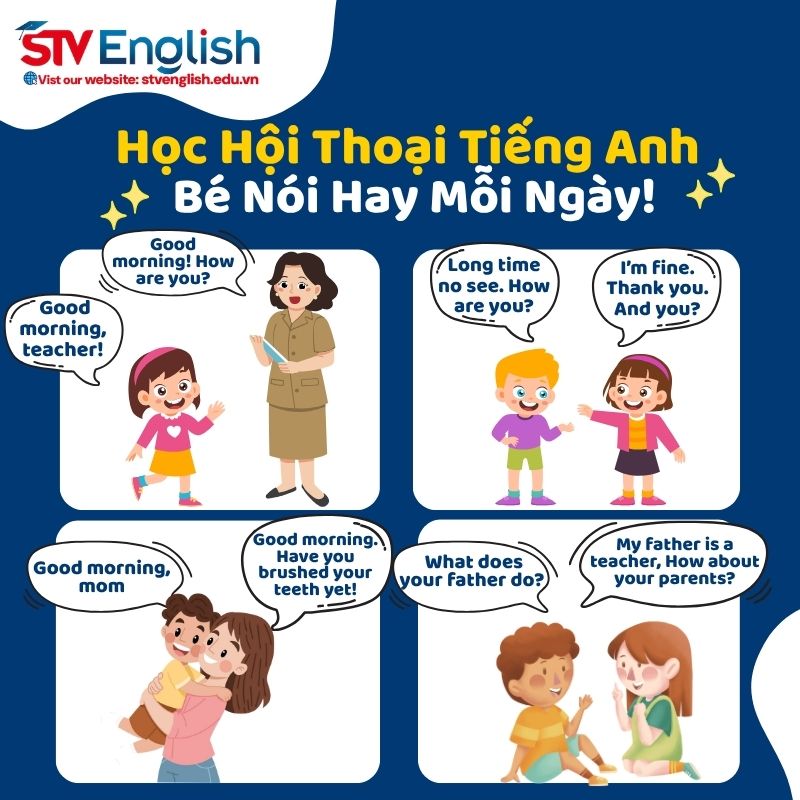 Các mẫu hội thoại tiếng Anh giao tiếp đơn giản giữa bé và người lớn Các mẫu hội thoại tiếng Anh giao tiếp đơn giản giữa bé và người lớn