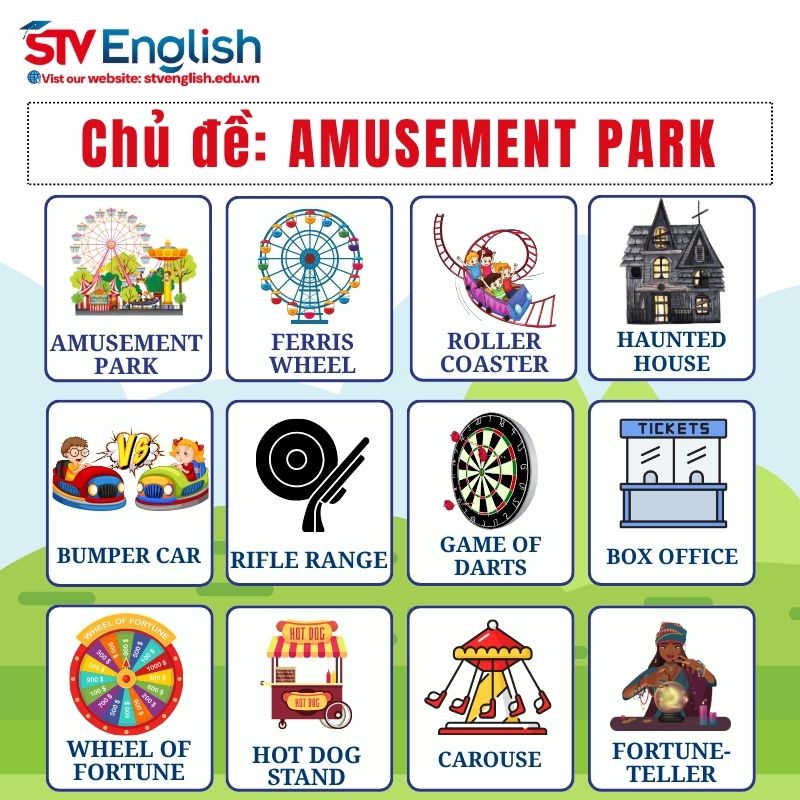 Từ vựng tiếng Anh giao tiếp cho bé: Chủ đề “Amusement Park” Từ vựng tiếng Anh giao tiếp cho bé: Chủ đề “Amusement Park”