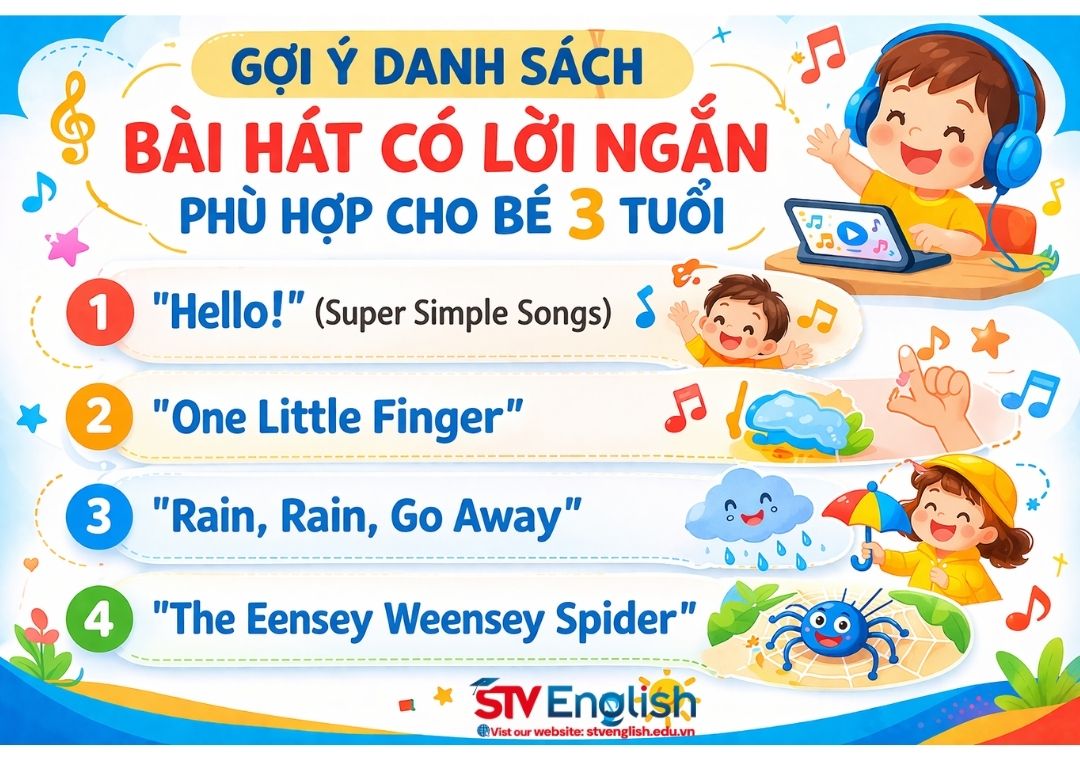 Nhạc tiếng Anh cho bé 3 tuổi: Bí quyết giúp con vừa chơi vừa học hiệu quả Nhạc tiếng Anh cho bé 3 tuổi: Bí quyết giúp con vừa chơi vừa học hiệu quả