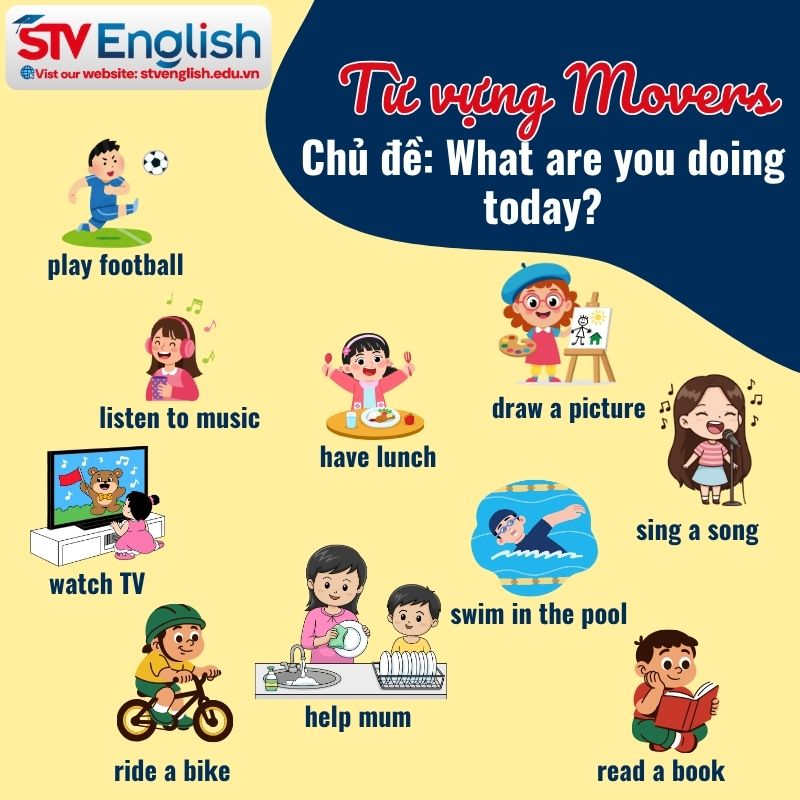 Từ vựng Cambridge Movers: Chủ đề "What are you doing today?" Từ vựng Cambridge Movers: Chủ đề "What are you doing today?"