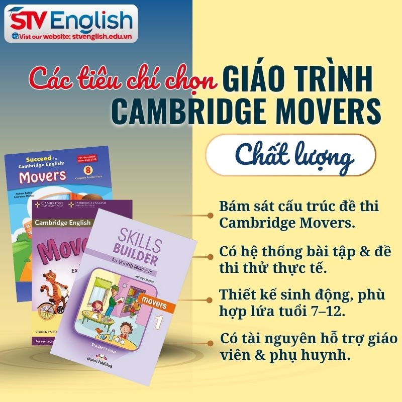 Tiêu chí chọn giáo trình luyện thi Cambridge Movers hiệu quả Tiêu chí chọn giáo trình luyện thi Cambridge Movers hiệu quả