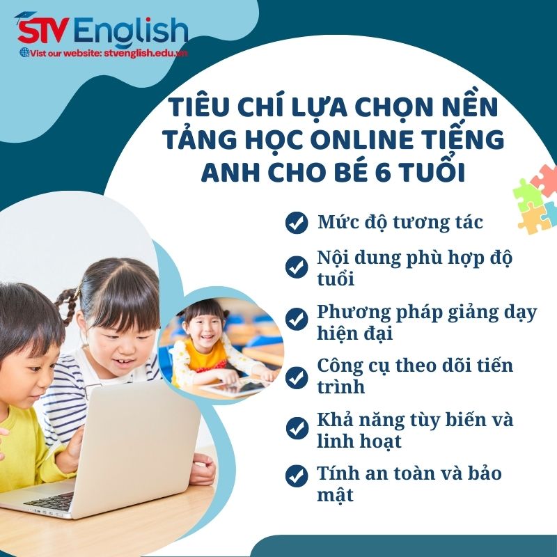 Tiêu chí lựa chọn nền tảng online để dạy tiếng Anh cho bé 6 tuổi. Tiêu chí lựa chọn nền tảng online để dạy tiếng Anh cho bé 6 tuổi.