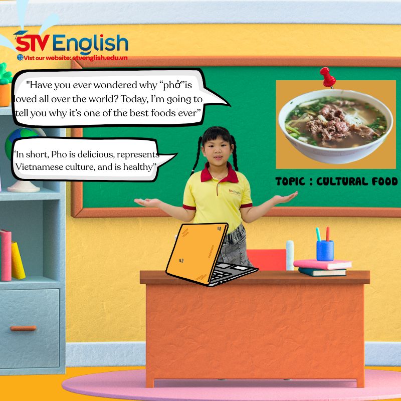 Học tiếng Anh qua bài thuyết trình cho trẻ em với chủ đề ẩm thực giúp trẻ khám phá văn hóa qua các món ăn Học tiếng Anh qua bài thuyết trình cho trẻ em với chủ đề ẩm thực giúp trẻ khám phá văn hóa qua các món ăn