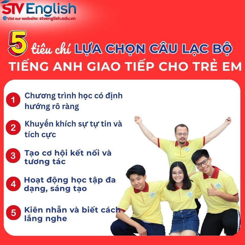 5 tiêu chí chọn câu lạc bộ tiếng Anh giao tiếp cho trẻ em 5 tiêu chí chọn câu lạc bộ tiếng Anh giao tiếp cho trẻ em