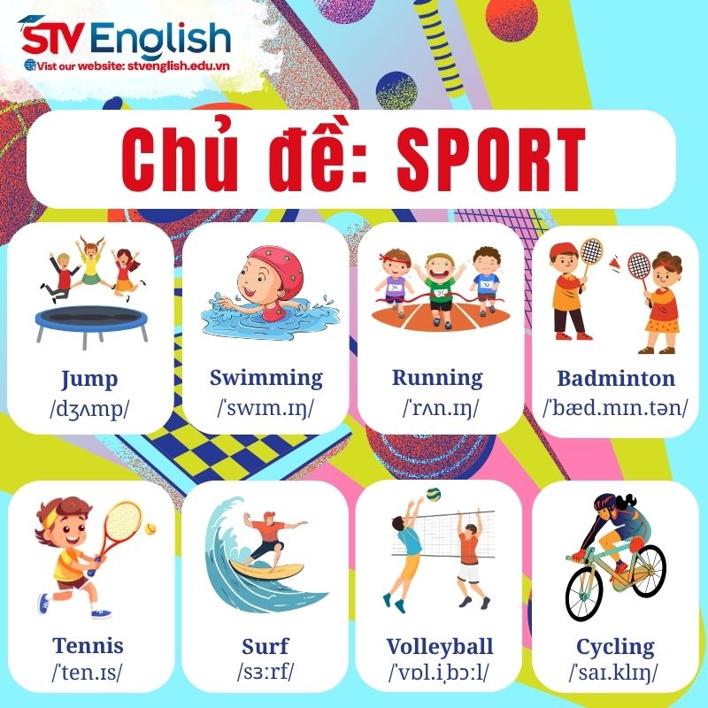 Từ vựng tiếng Anh giao tiếp cho bé: Chủ đề Sports Từ vựng tiếng Anh giao tiếp cho bé: Chủ đề Sports