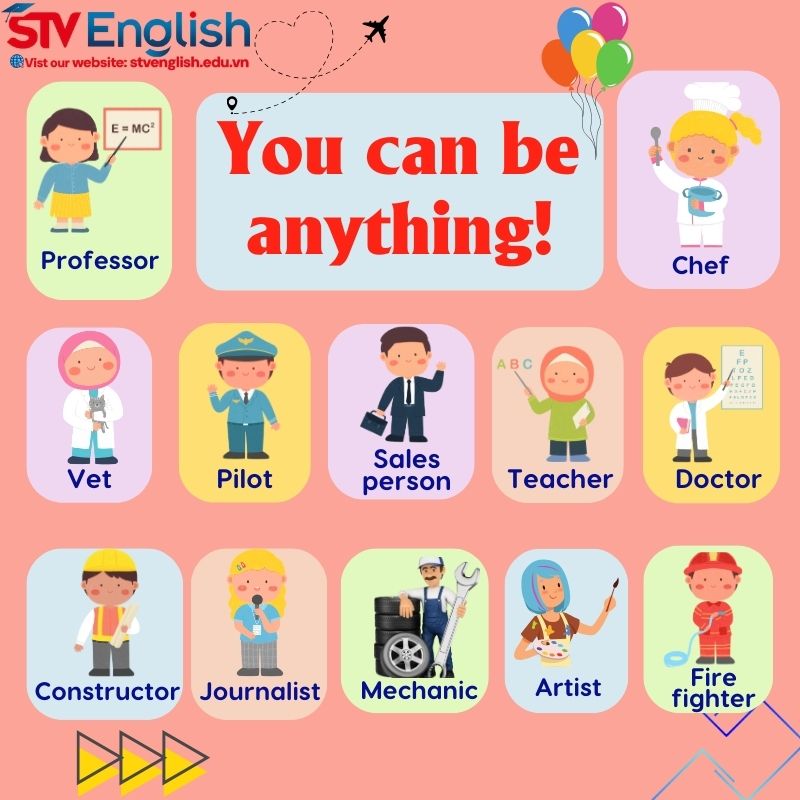 Từ vựng tiếng Anh cho bé 5 tuổi chủ đề Job Từ vựng tiếng Anh cho bé 5 tuổi chủ đề Job