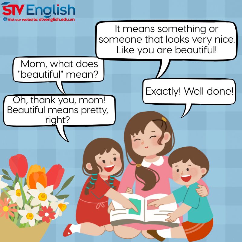 Đoạn hội thoại tiếng Anh cho bé 5 tuổi khi học Đoạn hội thoại tiếng Anh cho bé 5 tuổi khi học